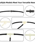 ZAVOOS 159-piece automotive vacuum connector kit with nylon Tee fittings and black tubing; front and close-up views