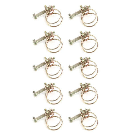Heavy Duty Adjustable Pipe Clamps 10 Piece Set Zinc Plated Steel Tube Hose Clamp Fasteners Featuring Slick Quick Turn Adjustment With Killer Double Wire Grip For Plumbing Runs