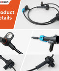 Premium Abs Wheel Speed Sensors 4 Piece Set Front And Rear showing detailed connectors and wiring for GM trucks