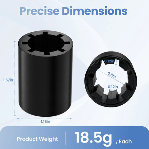 Heavy Duty Screw Drive Coupler 4 Pack Replacement Parts For Garage Door Openers Compatible With LiftMaster, Chamberlain, And Craftsman Industrial Strength Construction For Long Lasting, Reliable Performance. Black polyurethane coupler, 1.57in x 1.18in, 18.5g each