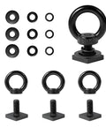 Beefy T Track Mount Tie Down Anchors Kit For Roof Rack 4 Pack M8 Stainless Steel T Slot Bolts And Tie Down Rings For Bungee Cords Ropes And Hooks Rust Resistant Heavy Duty Black shown in layout