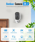 Mounted Wireless Outdoor Security Cam System With 2K HD Color Night Vision, AI Motion Detection, Spotlight Siren Alarm in use