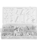 Heavy Duty 200 Piece Metal Spring Assortment Kit With 20 Various Extension And Compression Sizes For Pro Repair Jobs Home Fix It Quick Gear Projects And Mechanical Assembly Tasks In Durable Storage Box, labeled organizer open