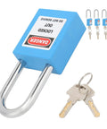 Heavy Duty Safety Lockout Tagout Padlock Size 1.5 Inches Six Pack Blue Nylon And Steel Body For Industry Use Where You Want Serious Security And Reliable Performance Without Breaking The Bank While Ensuring Safety Protocols Work Properly Always., blue lockout padlock with keys