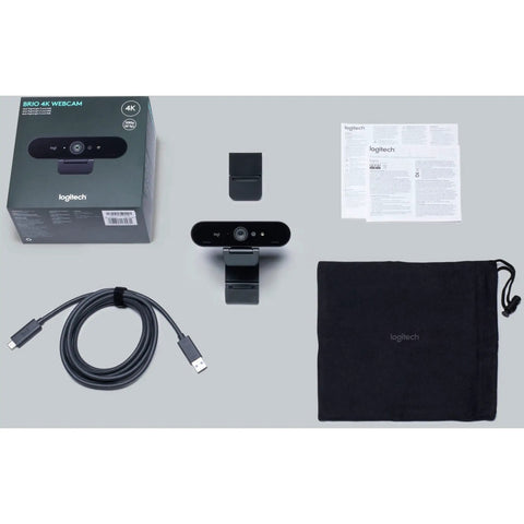 Pro Level 4K Ultra HD Webcam Featuring Swift Auto Focus And Snappy 5X Digital Zoom For Crystal Clear Streams, included cable and pouch.