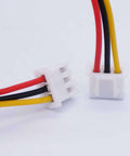 Close-up of 3-pin XH2.54 3P connectors with red, black, and yellow wires for Three 1K Ohm Linear Taper Rotary Potentiometers.