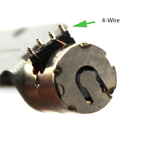 Close-up of Slick Micro DC Five Volt Stepper Motor Featuring A Thirty Or Forty Or Fifty Millimeter Stroke with 4-wire connection.