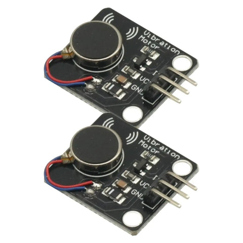 Two Pack PWM Vibration Motor Switch Module 5V DC For Arduino Mega 2560 R3 DIY Kit With 9000 RPM Minimum Silent Vibe Indicator Dual Vibration Motors Easy Connect For Prototyping And Microcontroller Projects, two black PCB modules