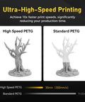 Comparison between High Speed PETG and Standard PETG print speeds using Petg Filament 1.75mm Metallic Silver For 3D Printing 1kg.