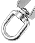 Close-up of a swivel eye on M50 Single Pulley Block 4 Pack Heavy Duty Stainless Steel Pulley System With 881 Lb Load Capacity