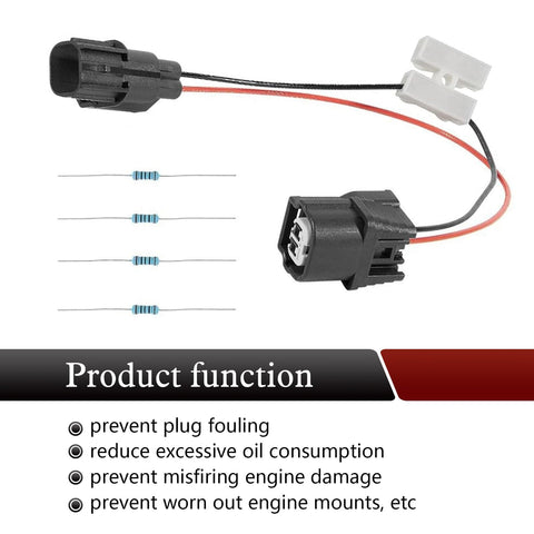VCM Muzzler Harness Disable Kit For Honda Accord Pilot Odyssey Ridgeline Fits Honda Models Reduces Oil Consumption Prevents Spark Plug Fouling And Misfires Shields Engine From Piston Ring Wear And Cylinder Wall Stress, showing wiring harness and resistors.
