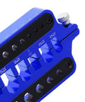 Heavy Duty Aluminum Soldering Jig Block For No Sweat XT60 XT90 T Plug And Bullet Connector Soldering Heat Resistant Multi Size Banana Plug Fixture showing detailed slots and holes.