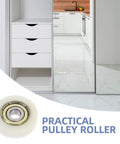 Rock Solid Replacement Sliding Door Wheels With Heavy Duty Nylon And Steel Build Ultra Quiet Zero Friction Caster Rollers close-up of practical pulley roller