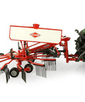 Kuhn GA 4731 GM 1:32 Scale Single Rotor Rotary Rake Die Cast Farm Implement Accessory attached to tractor model