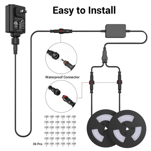 Smart Outdoor Rope Light 105ft Color Changing RGB LED Strip Lights With App Control And RF Remote Dimmable Exterior Tape Lighting Kit For Garden Parties And Yard Vibes 24V IP65 Weatherproof ETL