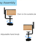 Dang Tough Deck String Light Poles Four Pack Heavy Duty All Metal Hooks for Fences and Wood Railings, adjustable clamp assembly detail.
