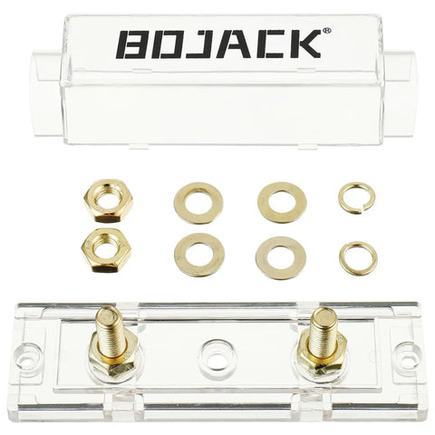 ANL Fuse Holder With Fuses For 0 2 4 Gauge And 0 8 Gauge Fuse Block Pack Of 2 60 Amp Copper Alloy Gold Plated High Current Car Audio Power Kit For Easy Mounting And Durable Copper Alloy Contacts With Gold Plating For Low Resistance Performance, clear fuse holder with gold terminals