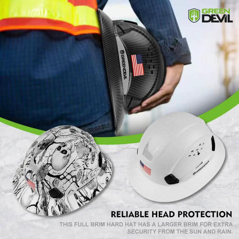 Full Brim Vented Construction Hard Hat OSHA Approved For Men Women Lightweight HDPE Safety Helmet with pattern and logo