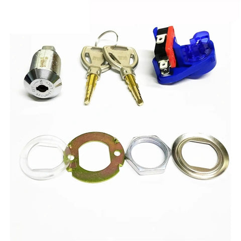 Upgrade Your Game Machine With This Brass Keyed Alike Start Key Switch Lock That Nails The Hardware Fix Like A Boss For All Your DIY Projects Perfect For Furniture And Arcade Gear with keys, lock, and hardware parts.