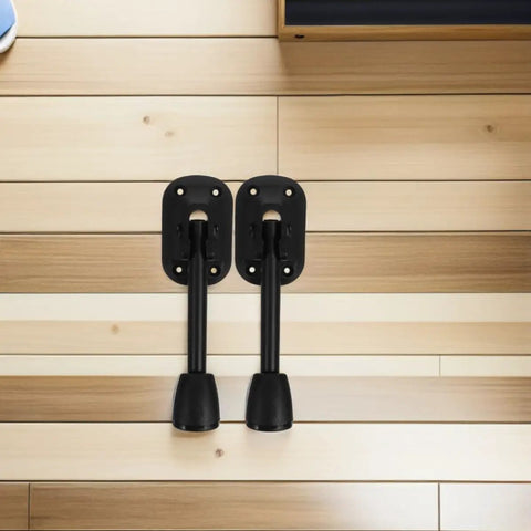 Go-To Foldable Metal Table Legs Set For Cabinets And Coffee Tables, Heavy-Duty Iron Construction, Mounted on Wooden Floor
