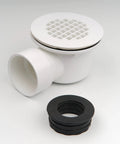 Low Profile Shower Base Drain With Perforated Strainer 1.5 Inch Side Outlet PVC Drain With rubber gasket for trap and drain assembly