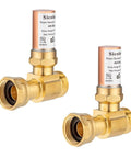 Water Hammer Arrestor for Washing Machine Three Quarter Inch Thread Copper Chamber Brass Body Low Lead Plumbing Two Pack