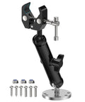 Trolling Motor Stabilizer Mount For Terrova Riptide Ulterra PowerDrive, black metal with 360 degree adjustable arm and clamp