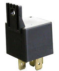 Sealed SPDT Automotive Relay With Mounting Flange And Quick Connect Terminals, 12V DC Coil, 1.6W Coil Power, Rock Solid, Weatherproof Auto Relay For Car Electronics And Wiring black automotive relay with metal spade terminals