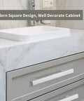 Modern bathroom vanity with 10 Pack Brushed Nickel Cabinet Pulls 3 Inch Hole Centers, 6 Inch Total Length, installed on drawers.