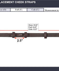 Pro Replacement Cheek Straps For Horse Bridle In Australian Nut Leather With White Stitching And Buckle Closures shown in full size