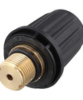 Premium Solid Brass Safety Valve Compatible With Karcher SG4-4 Steam Cleaner, high temp pressure relief valve with black body.