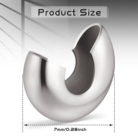 Must Have 24 Piece Bead Chain Stopper Set For 7 Mm Beads Metal Crimp Ball Stopper size display