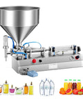 Semi Automatic Paste Bottle Filling Machine Single Head Stainless Steel Liquid Pump with funnel and foot switch.