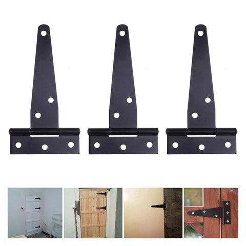Heavy Duty Black T Hinges For Doors And Gates 8 Inch Built Tough Iron Door Hinge Set for wood and metal doors