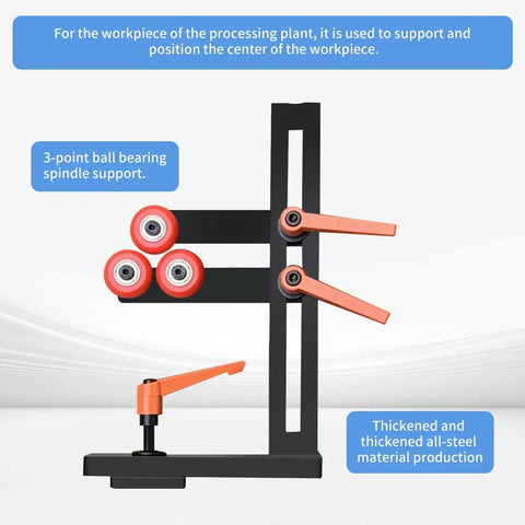 L Shaped Wood Lathe Steady Rest With Three Fixed Wheels And Adjustable Wheel Position For Woodworking Lathes Up To 12 Inches