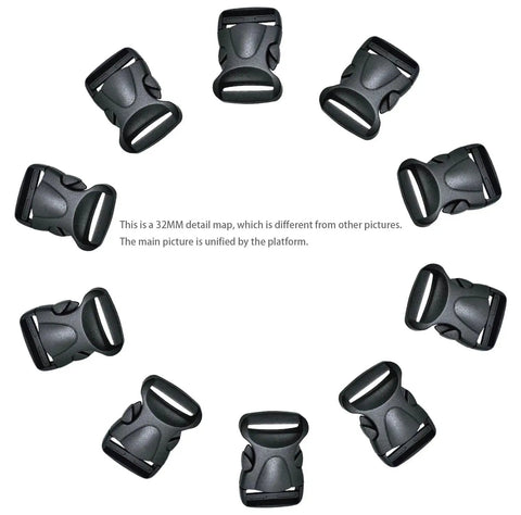 Circle of Heavy Duty Quick Side Release Buckle For Backpack Straps Built Tough Adjustable Plastic Clip Fasteners in various sizes
