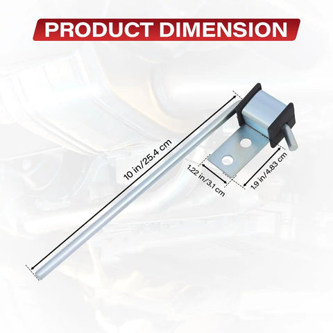 4 Pack Beefy Heavy Duty Exhaust Hanger Rods Three Eighths Inch By Ten Inch Universal Muffler Hanger Set dimensions shown