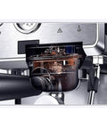 Close-up of 1.7L Semi Automatic Espresso Coffee Maker For Home And Office showing brewing system and control panel