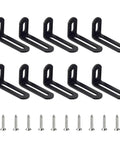 Heavy Duty 10 Pack L Brackets For Shelves 2 By 1 By 0.5 Inch Slotted Corner Braces Black 90 Degree Right Angle Supports For Wood Cabinets And Furniture Rust Resistant Iron With Heat Treated Screws