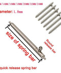 Quick Release Watch Spring Bar Pins 20 Piece Set 12Mm 14Mm 16Mm 18Mm 20Mm 22Mm 24Mm Stainless Steel, highlighting sizes and diameter