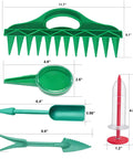 7 Piece Mini Handheld Seed Spreader Kit With Adjustable Speeds 12 Hole Dibber And Pro Grade All In One Seed Dispenser Planter