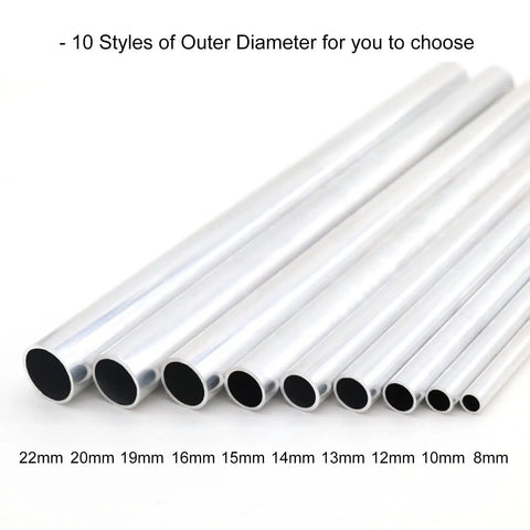 6063 Aluminum Round Tube 13mm OD 1mm Wall 300mm Length Seamless Pipe for DIY Crafts set of 2 sizes showing 8mm to 22mm options