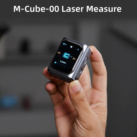 M-Cube Laser Measuring Tool For Spot-On Area And Volume Measurements, 164ft 50m Range, One Sixteenth Inch Accuracy, Rechargeable Modular Laser Tool With Big LCD Screen And Bluetooth App, Great For Pythagorean Math And Small Laser Tape Measure in hand