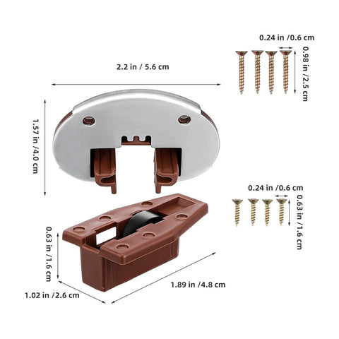 Drawer Slide Repair Kit With Rollers And Guides For Cabinets And Dressers 4 Sets Plastic And Metal Construction Image