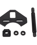 Universal Hub Removal Tool Kit for Wheel Bearing Hubs and Brake Discs showing remover plate, washers, insert, screw set