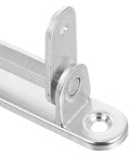 Tough As Nails Stainless Steel Fire Door Closer With Automatic Self Closing Hinge For Commercial Doorways And Cabinet Locks mounted hardware close-up.