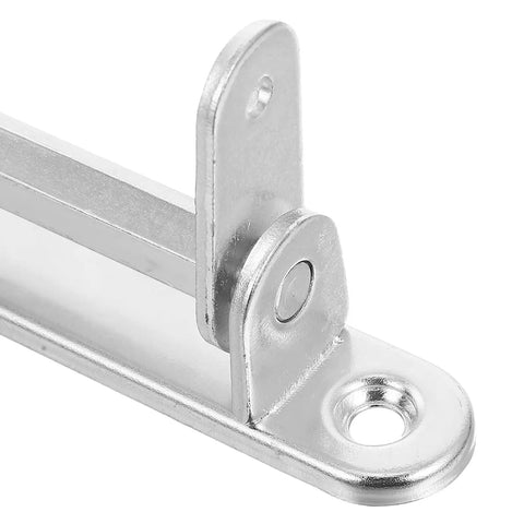 Tough As Nails Stainless Steel Fire Door Closer With Automatic Self Closing Hinge For Commercial Doorways And Cabinet Locks mounted hardware close-up.