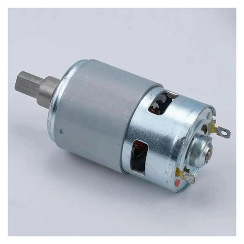 Rock Solid 775 Dc Motor 15000 Rpm High Speed Blower with metal casing and connector for workshop dust clearance.