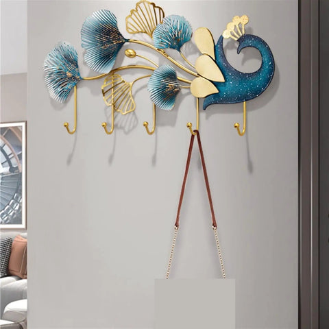Heavy Duty Wall Mounted Coat Hooks Slick Entryway Rack Bedroom Living Room Organizer For Bags Hats Keys Dang modern floral design