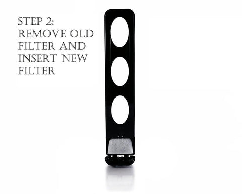 Image showing step 2 of inserting 12 Pack Coffee Activated Charcoal Cartridges Water Filter Replacement For DCC RWF And Cuisinart Coffeemaker.